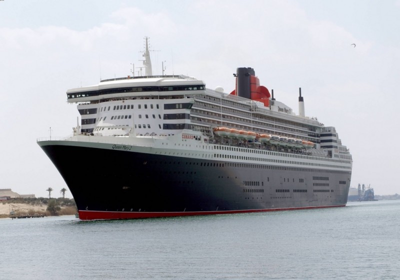 Queen Mary II ship Crosses Suez Canal