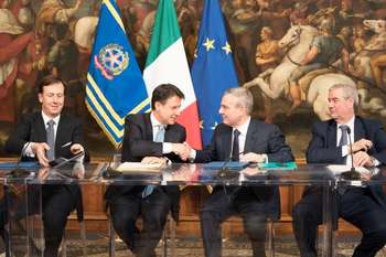 Firma accordo BEI-CDP a Palazzo Chigi
