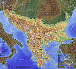 Physical map of the Balkan Peninsula - immagine di Ras67